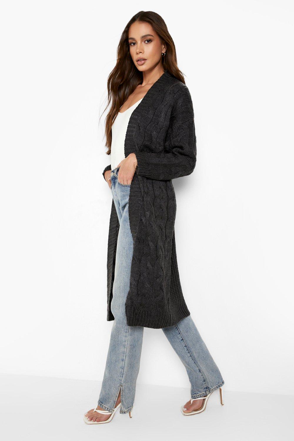 Cable knit maxi outlet cardigan