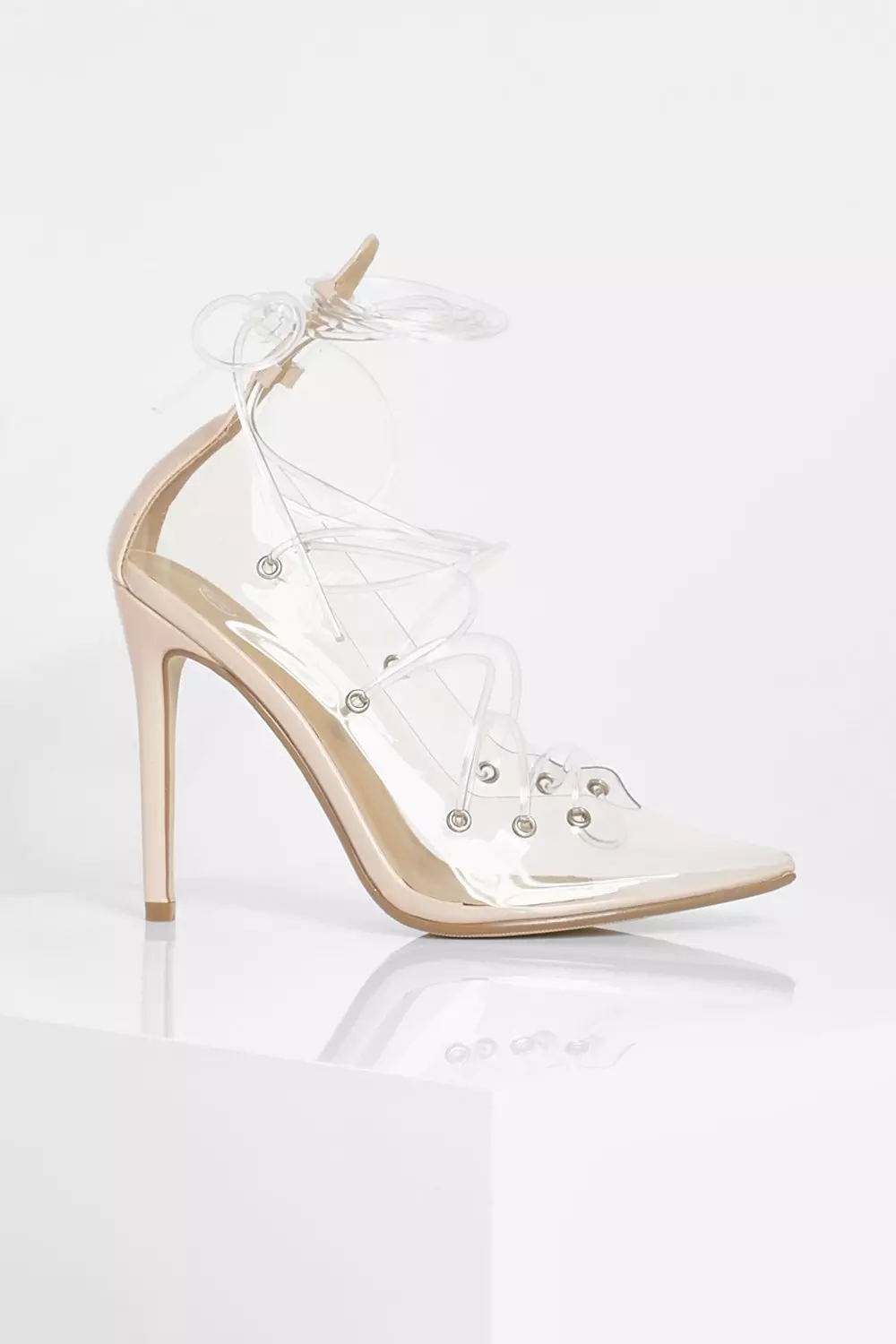 Clear best sale wrap heels