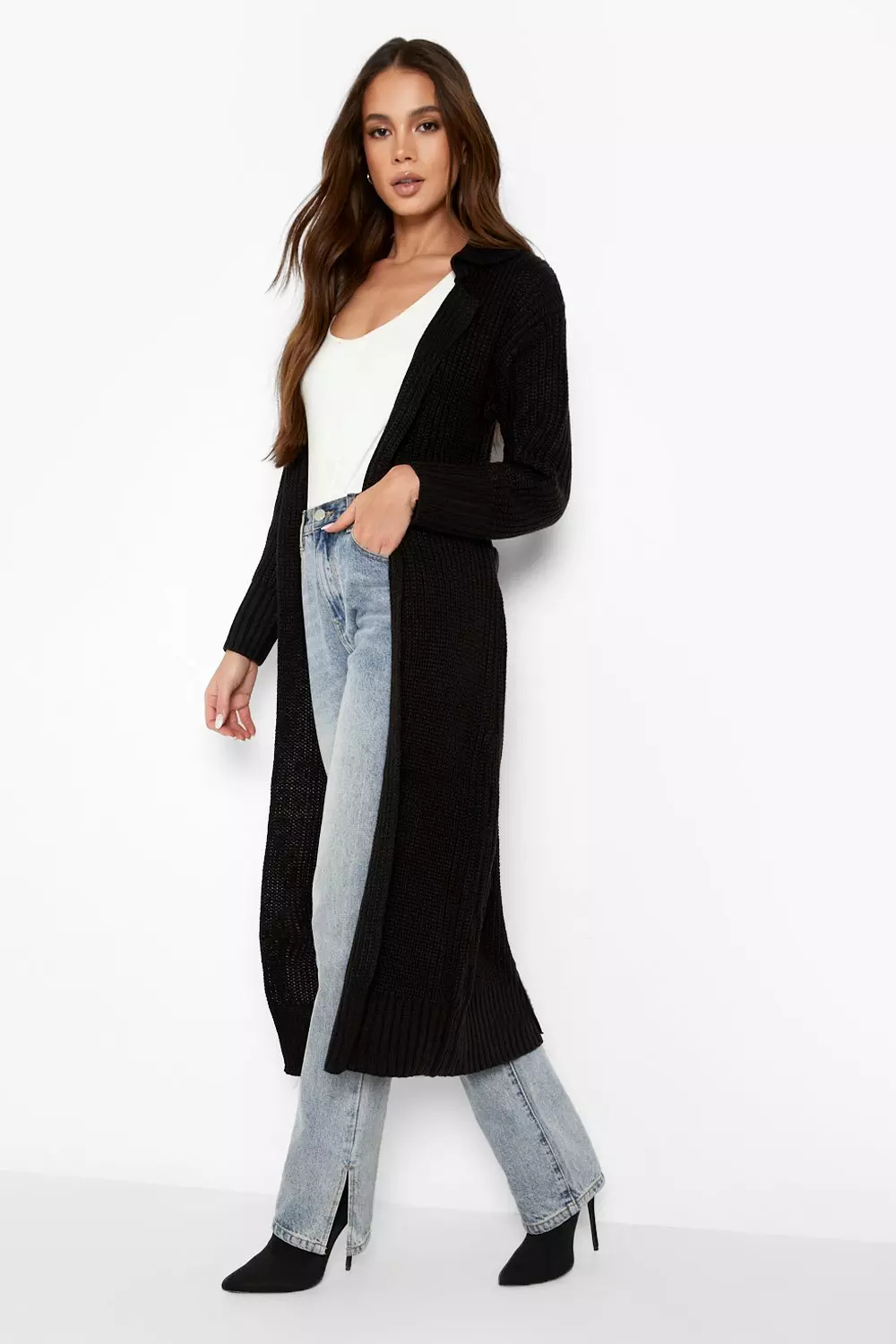 Longline hot sale belted cardigan