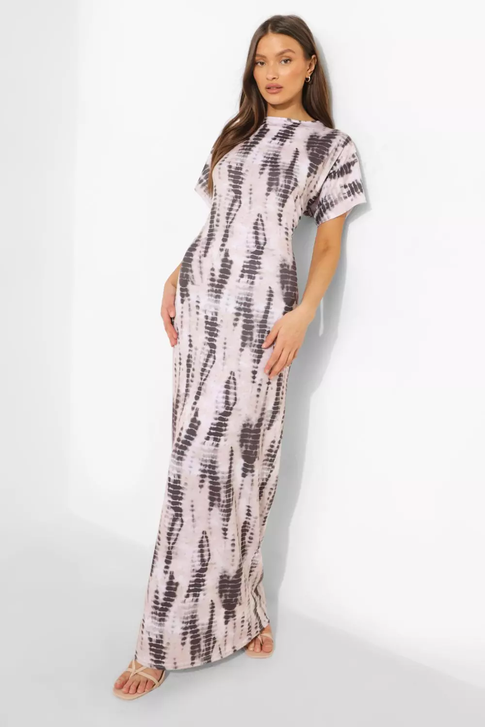 Short sleeve tie dye maxi clearance dress