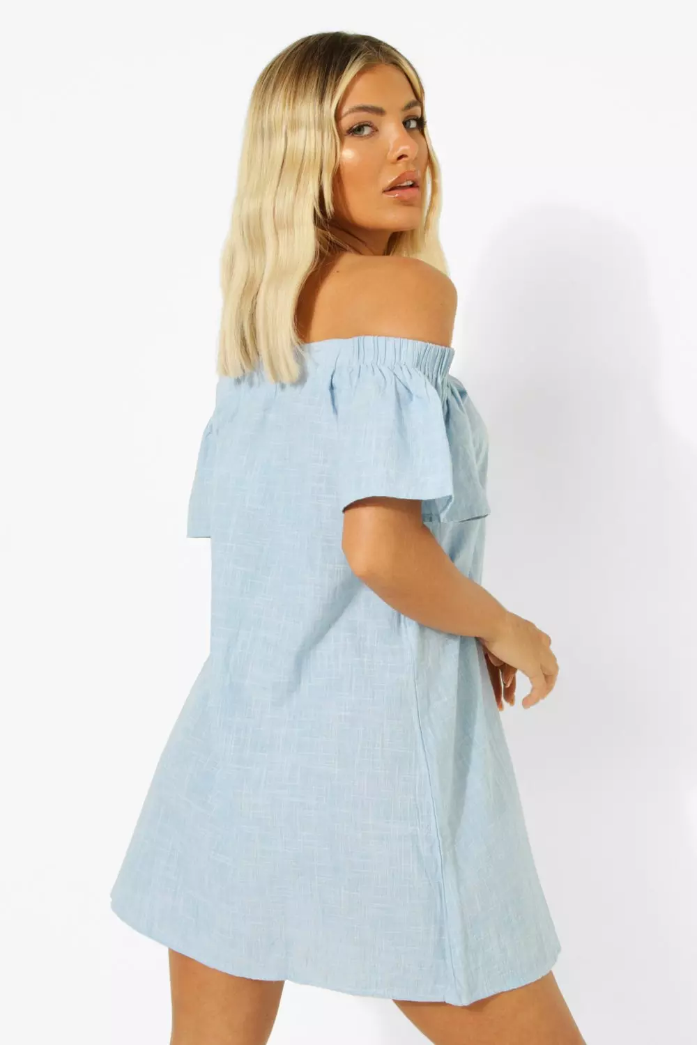 Chambray 2024 bardot dress