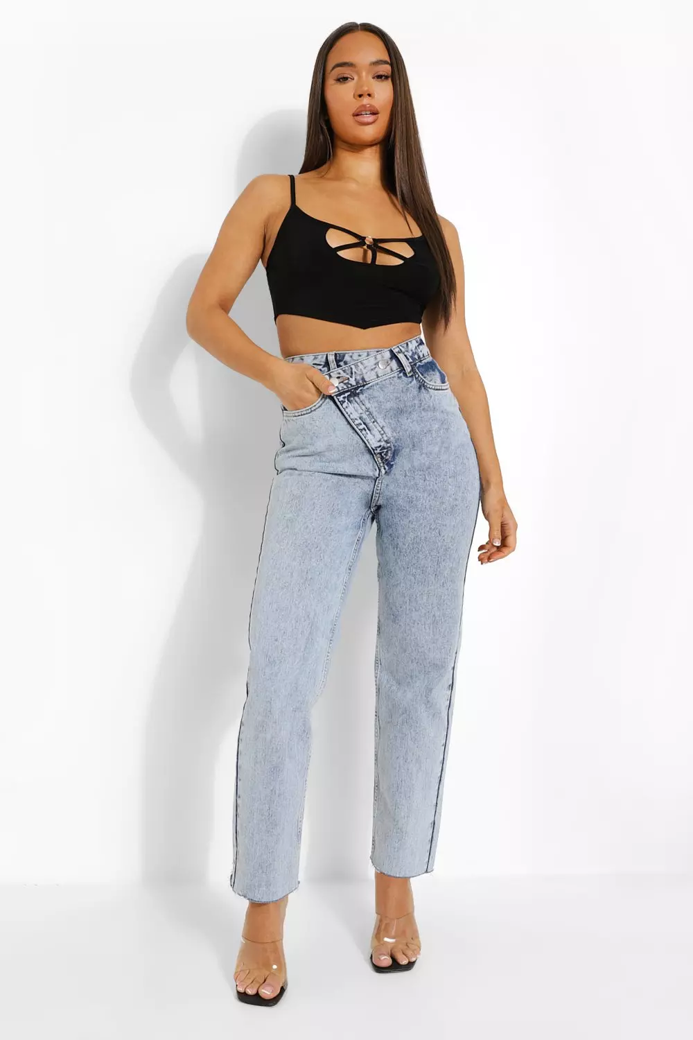 Black Cut Out Cami Crop Top alternative image