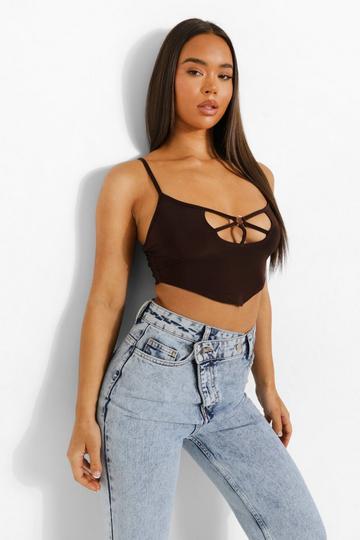 Cut Out Cami Crop Top chocolate