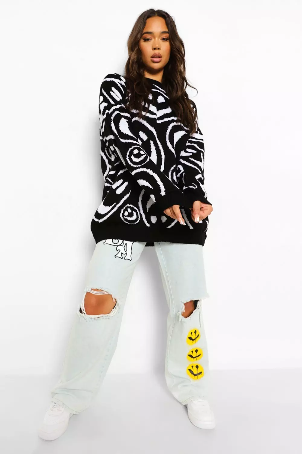 Graphic Smile Oversized Jumper