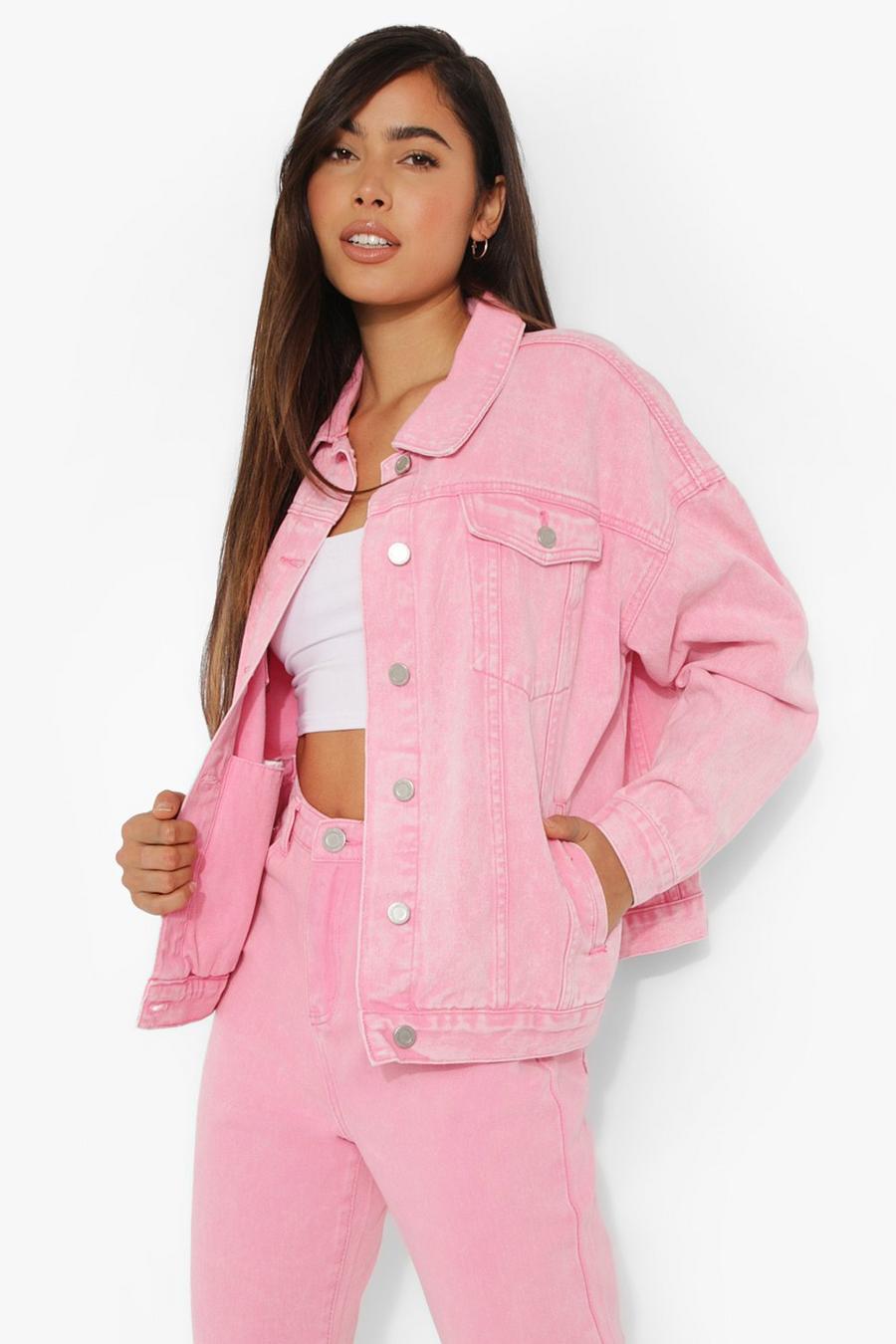 pink denim jacket