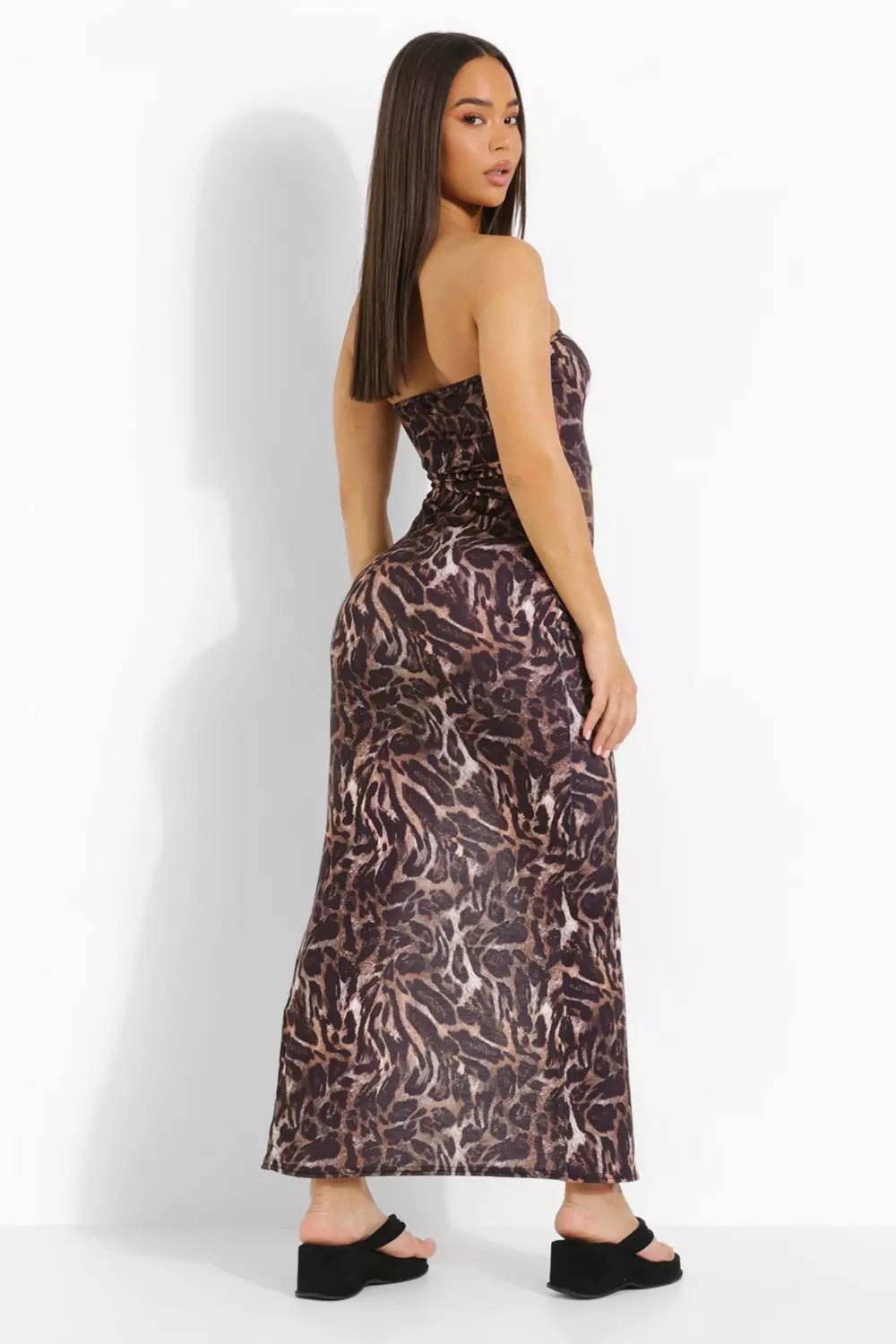 Animal print bandeau dress sale