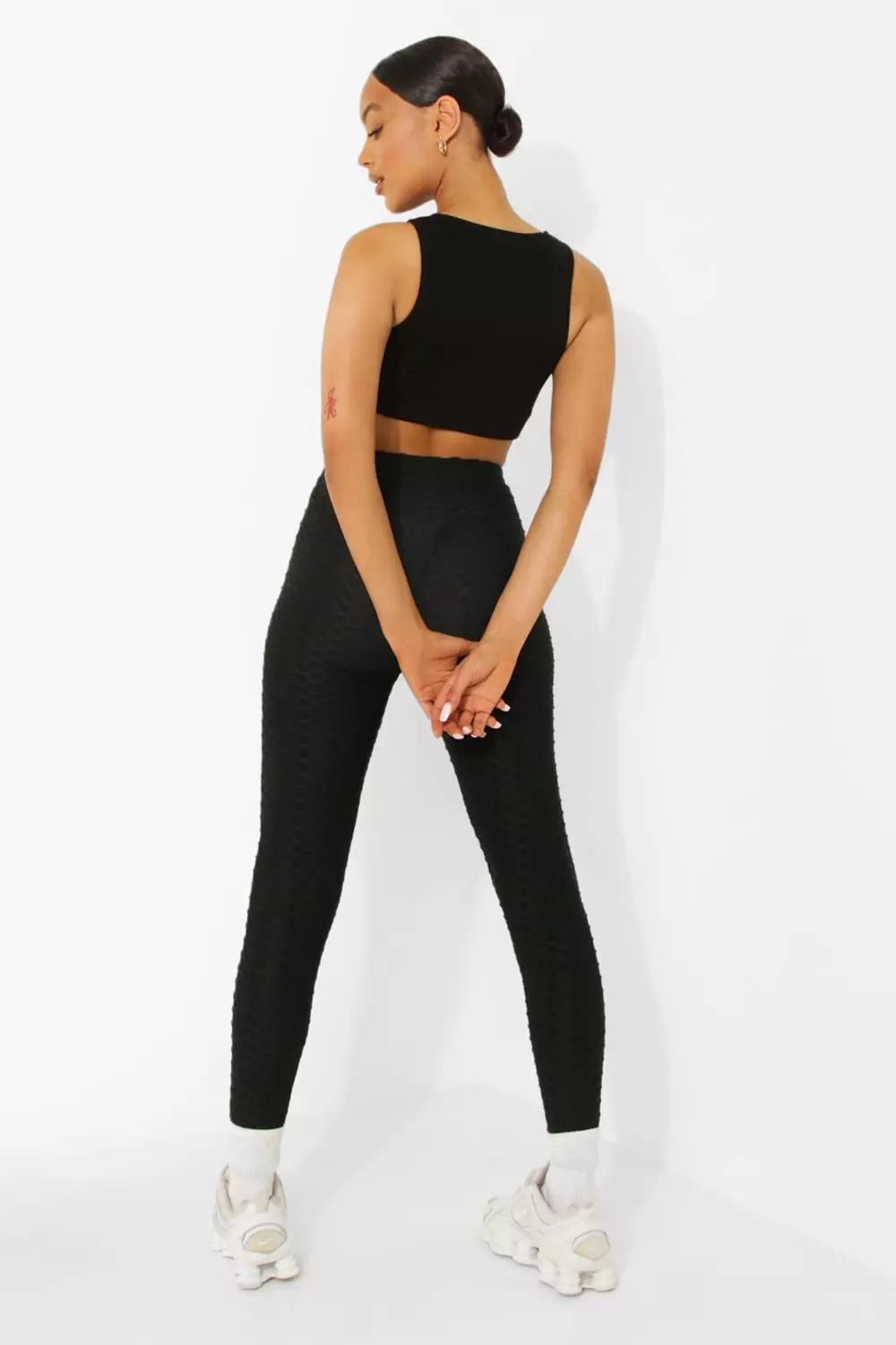 Ruched textured outlet leggings