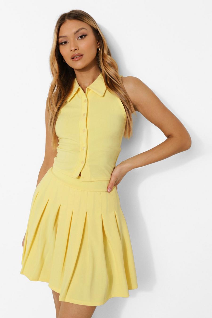 Lemon Collared Crop & Mini Skirt image number 1