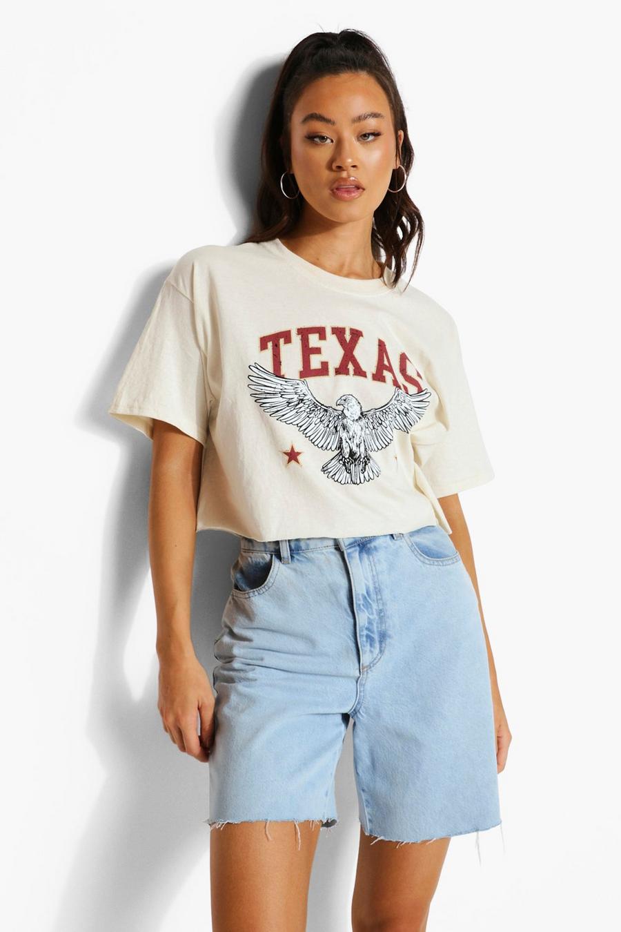 T-shirt court imprimé Texas, Écru image number 1