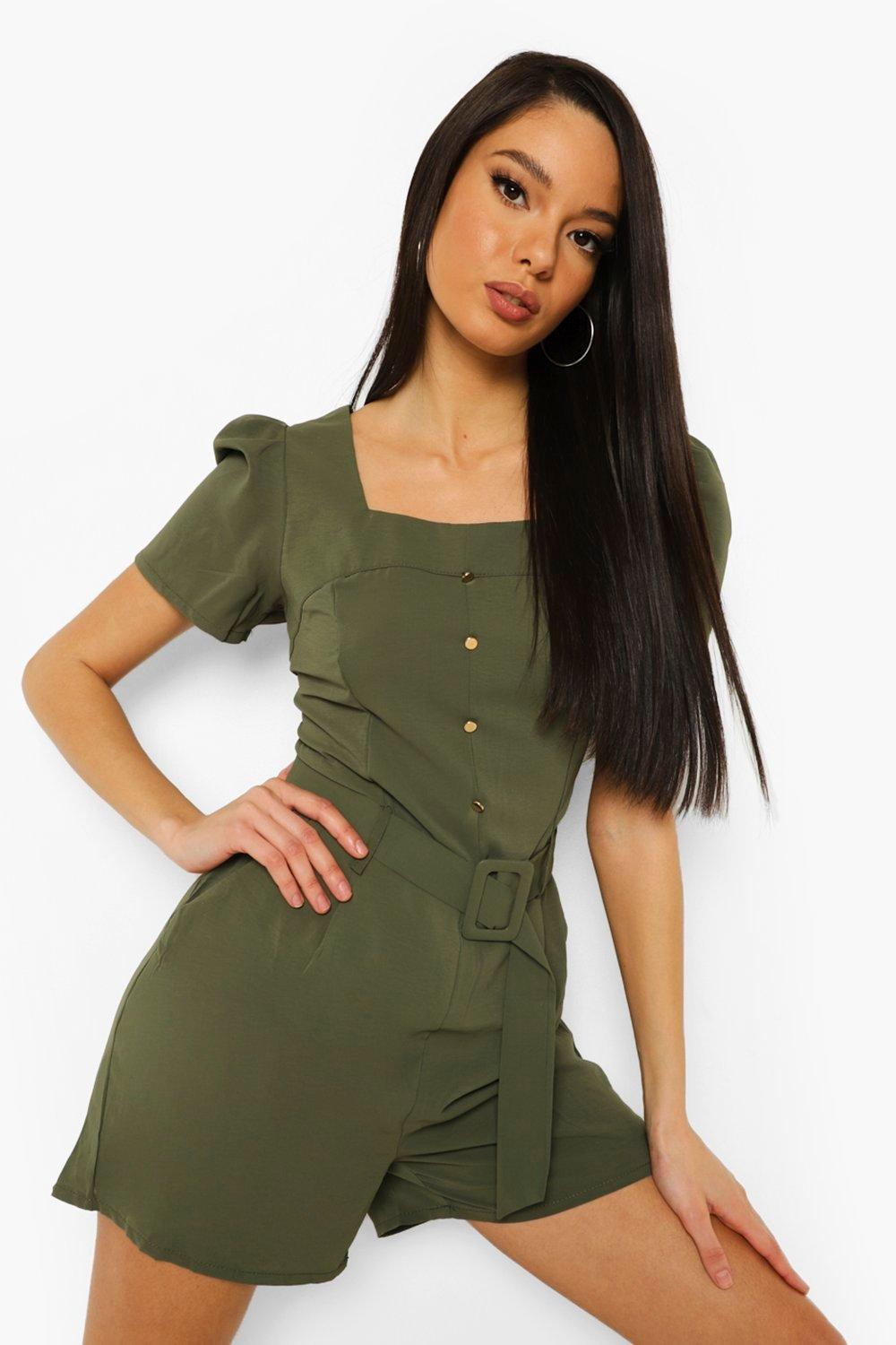 Square hot sale neck playsuit