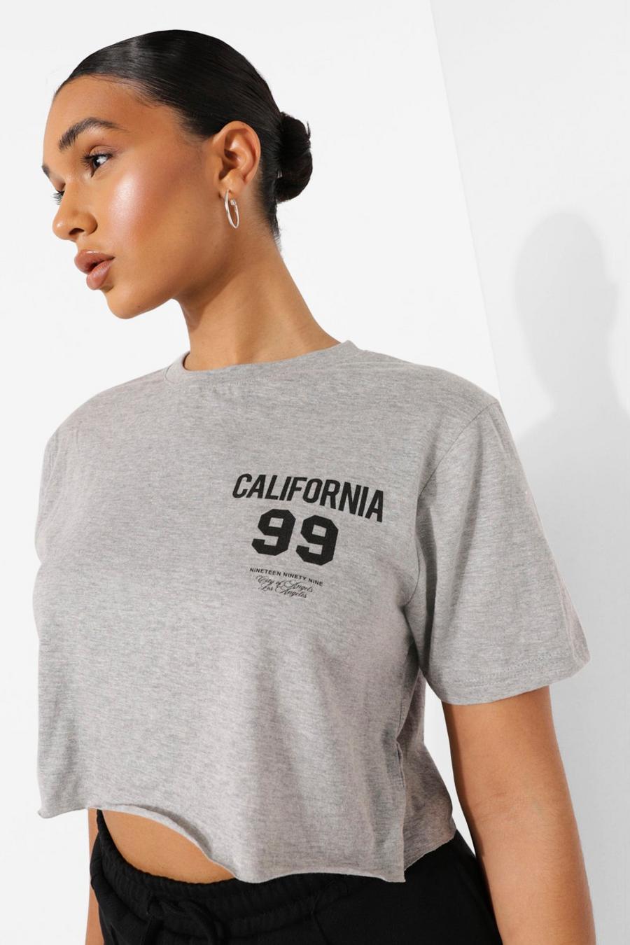 Camiseta corta con estampado California, Marga gris image number 1