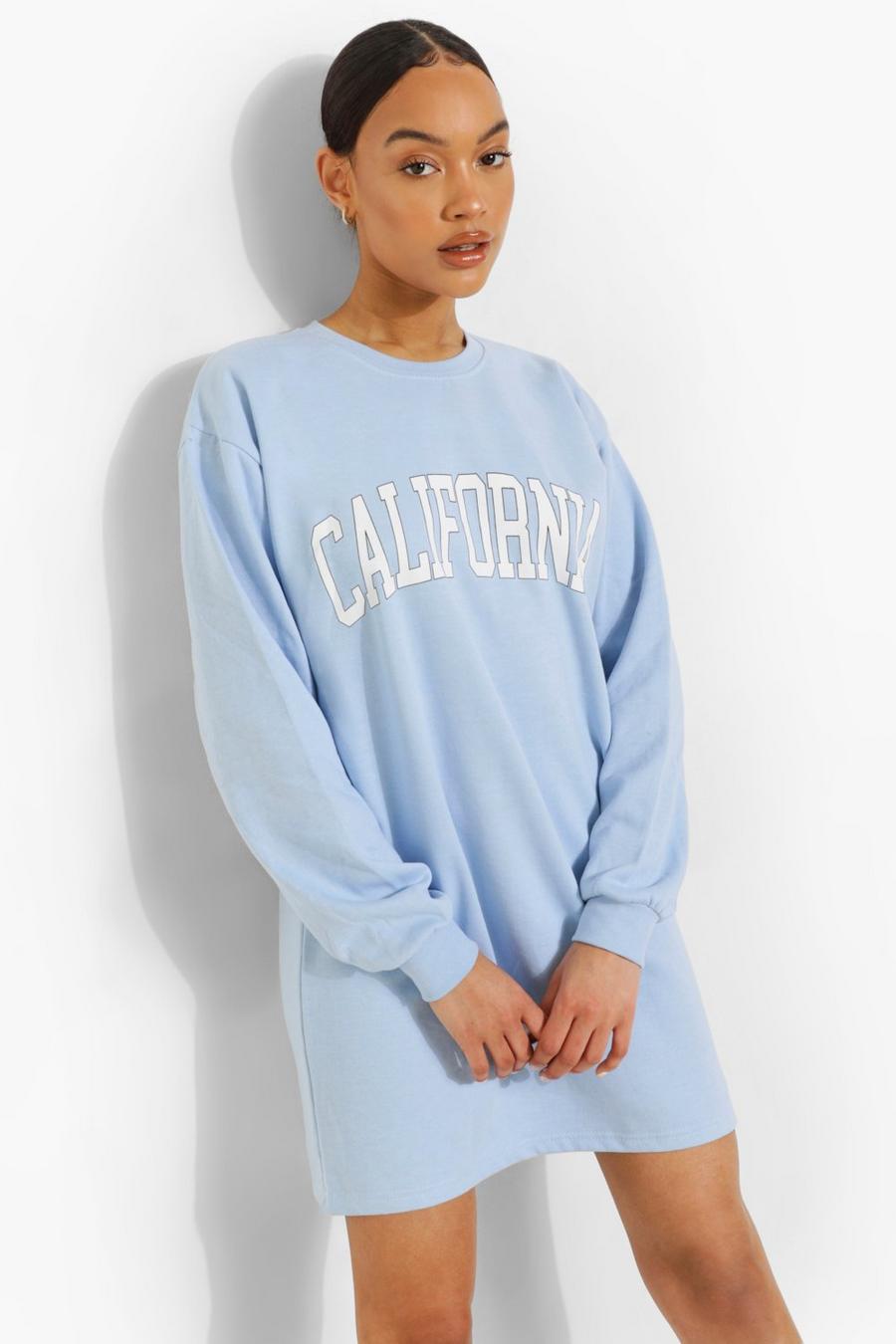 Blue California Sweatshirtklänning image number 1