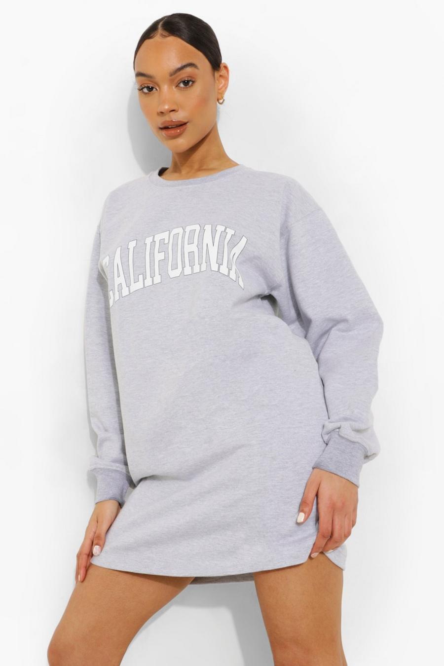 Grey marl California Sweatshirt Jurk image number 1