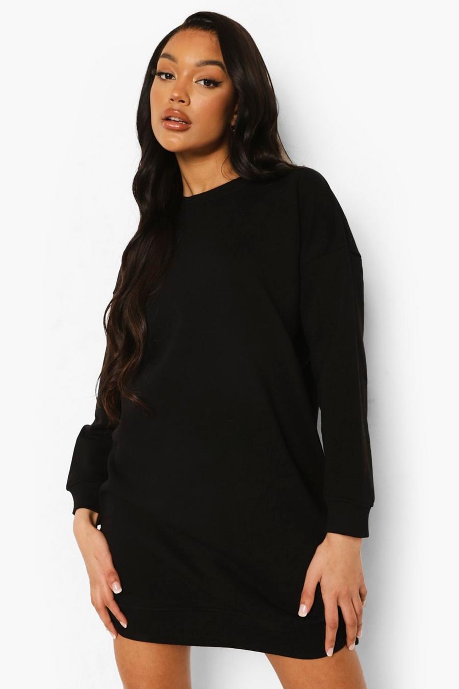 Black Sweatshirtklänning med ledig passform image number 1