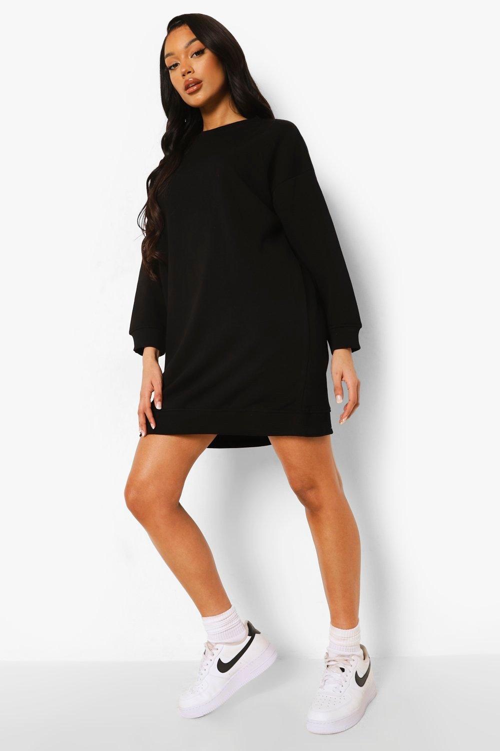 jumper dress and trainers