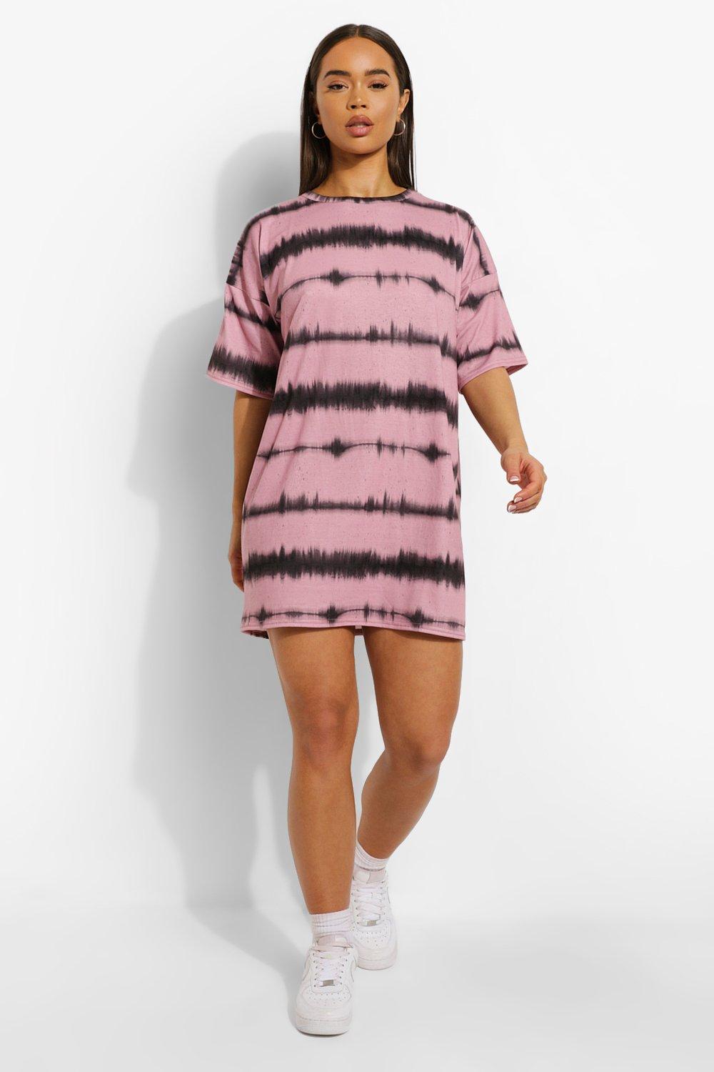 Pink tie dye shop t shirt dress