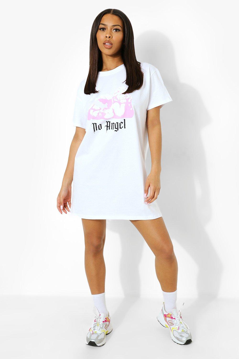 No Angel Cherub Graphic T Shirt Dress