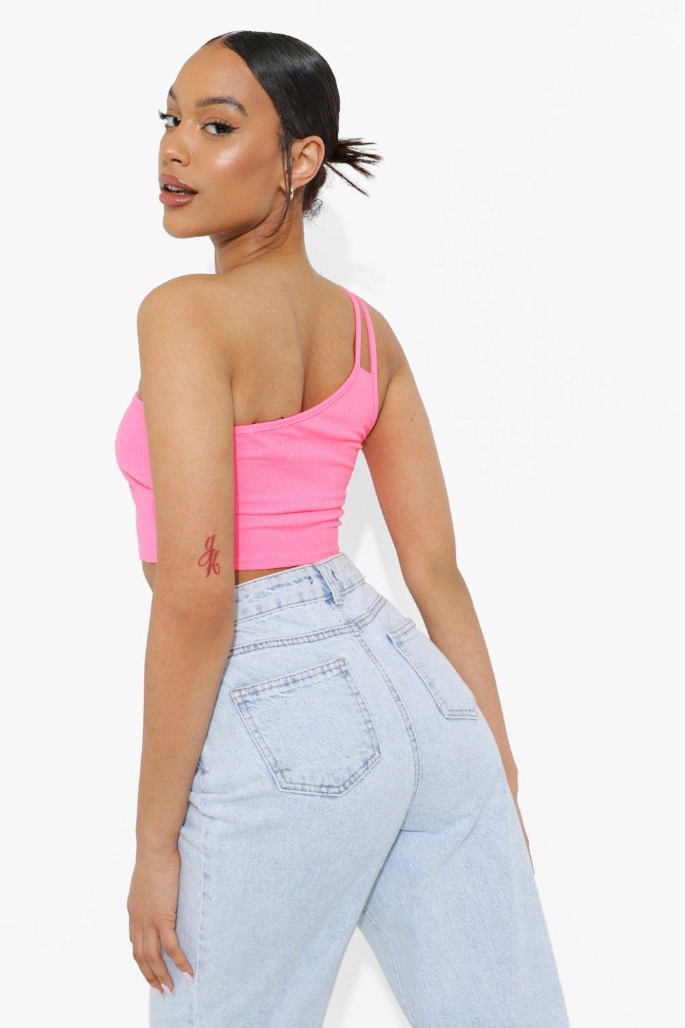 Boohoo neon crop top deals