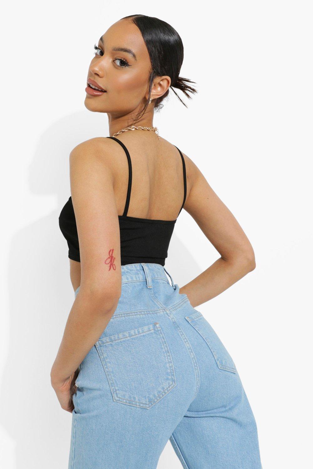 Strappy Rib Crop Top | boohoo USA