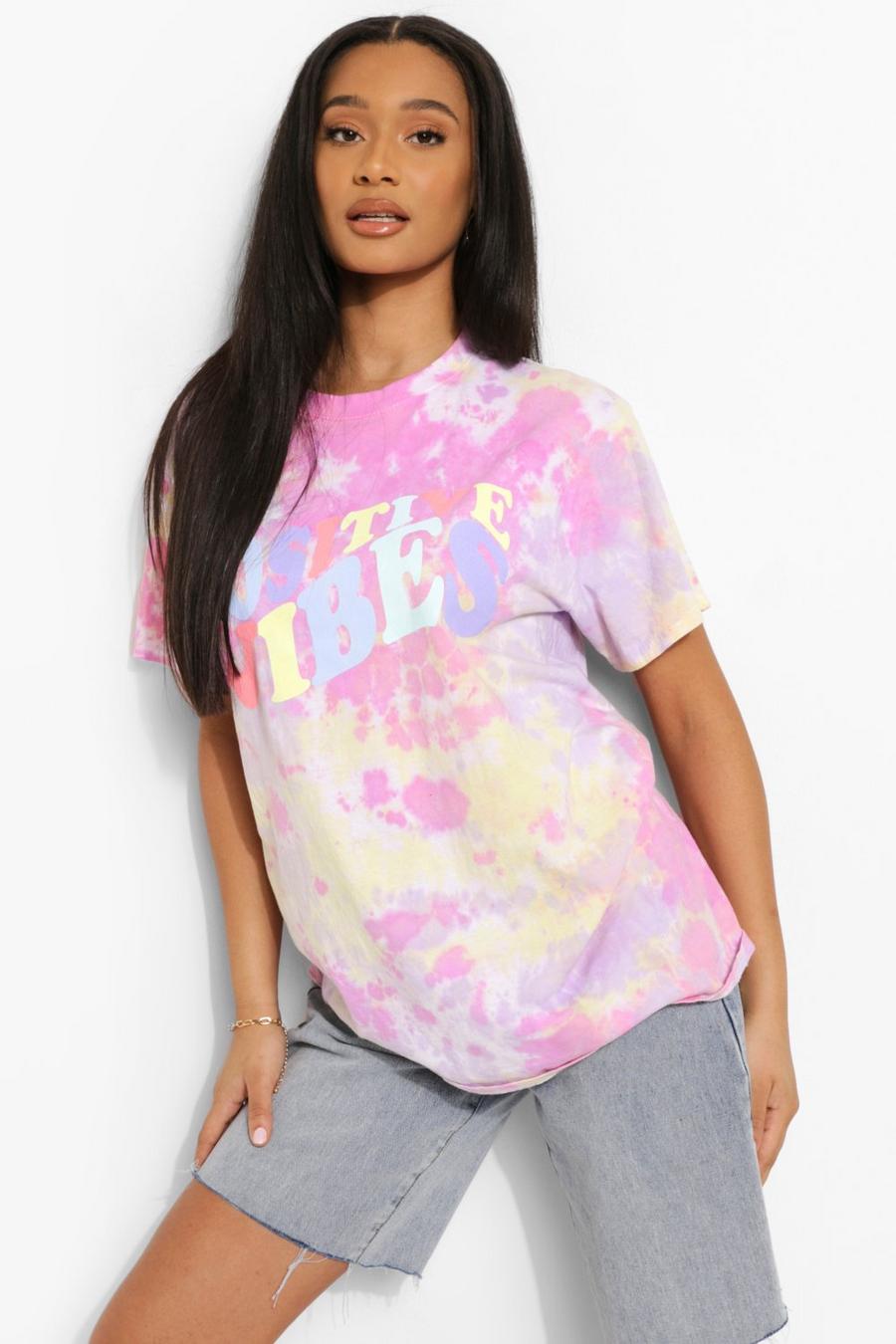Pink Tie Dye Graphic T-Shirt image number 1