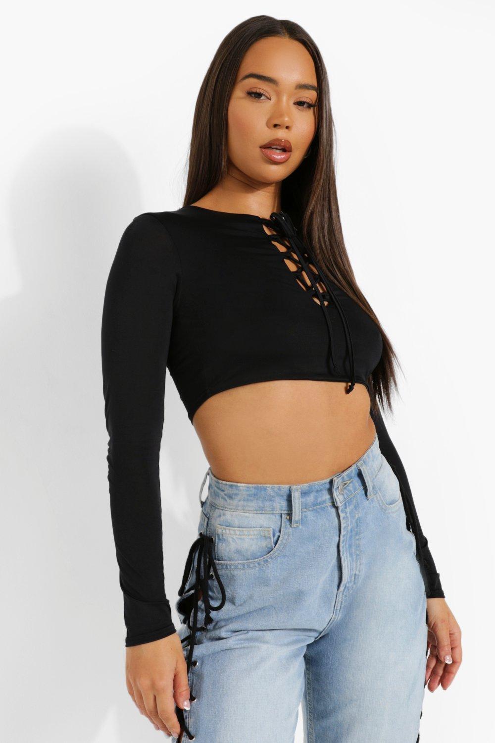 Lace Up Long Sleeve Top