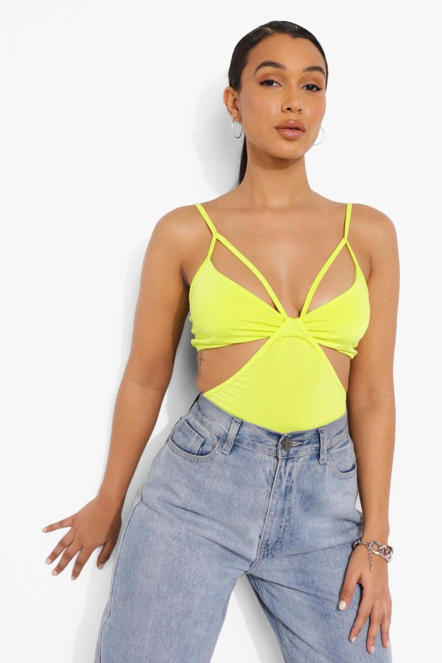 Cut-Out Bodysuit, Lime image number 1