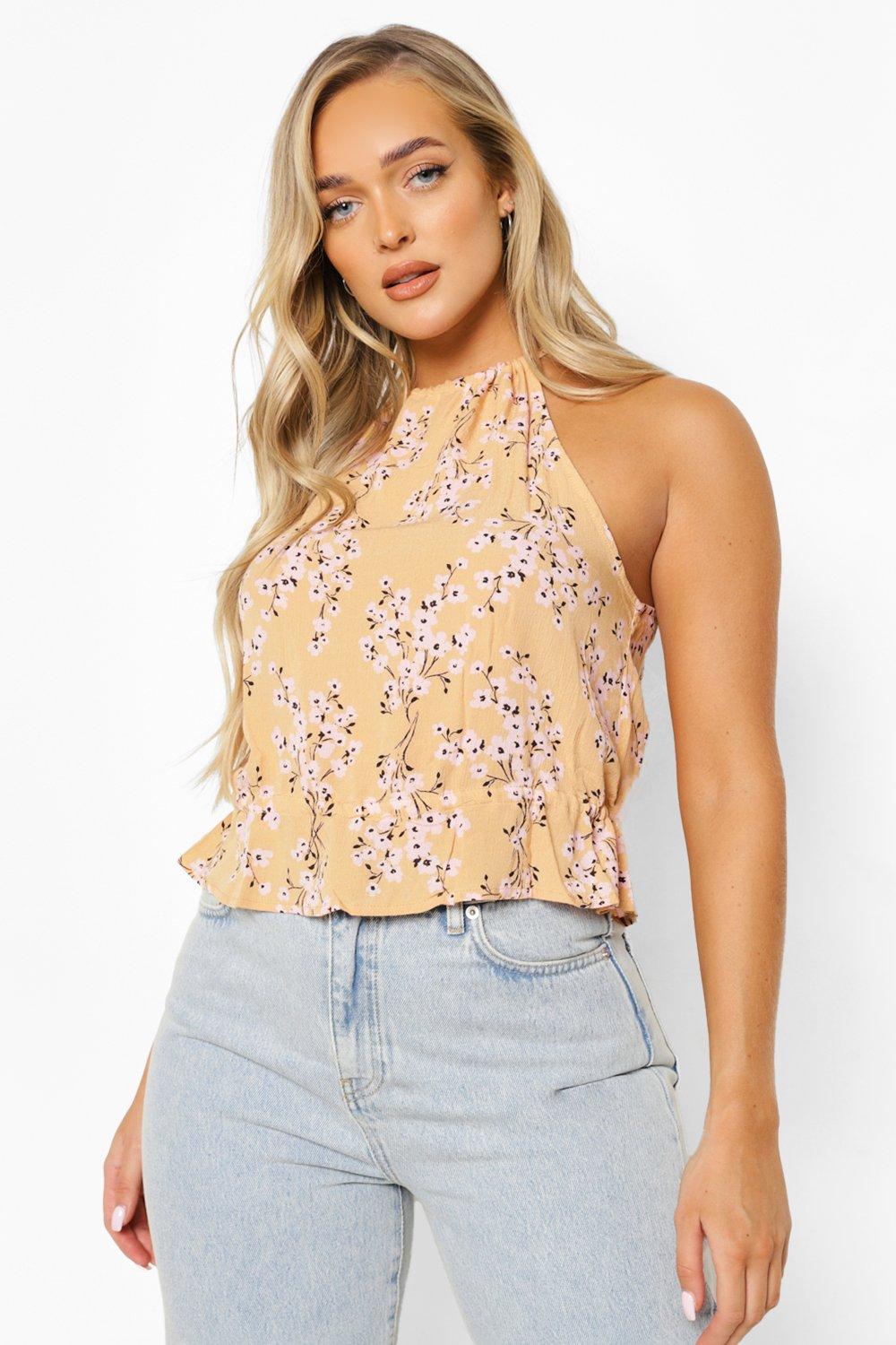 peplum halter top