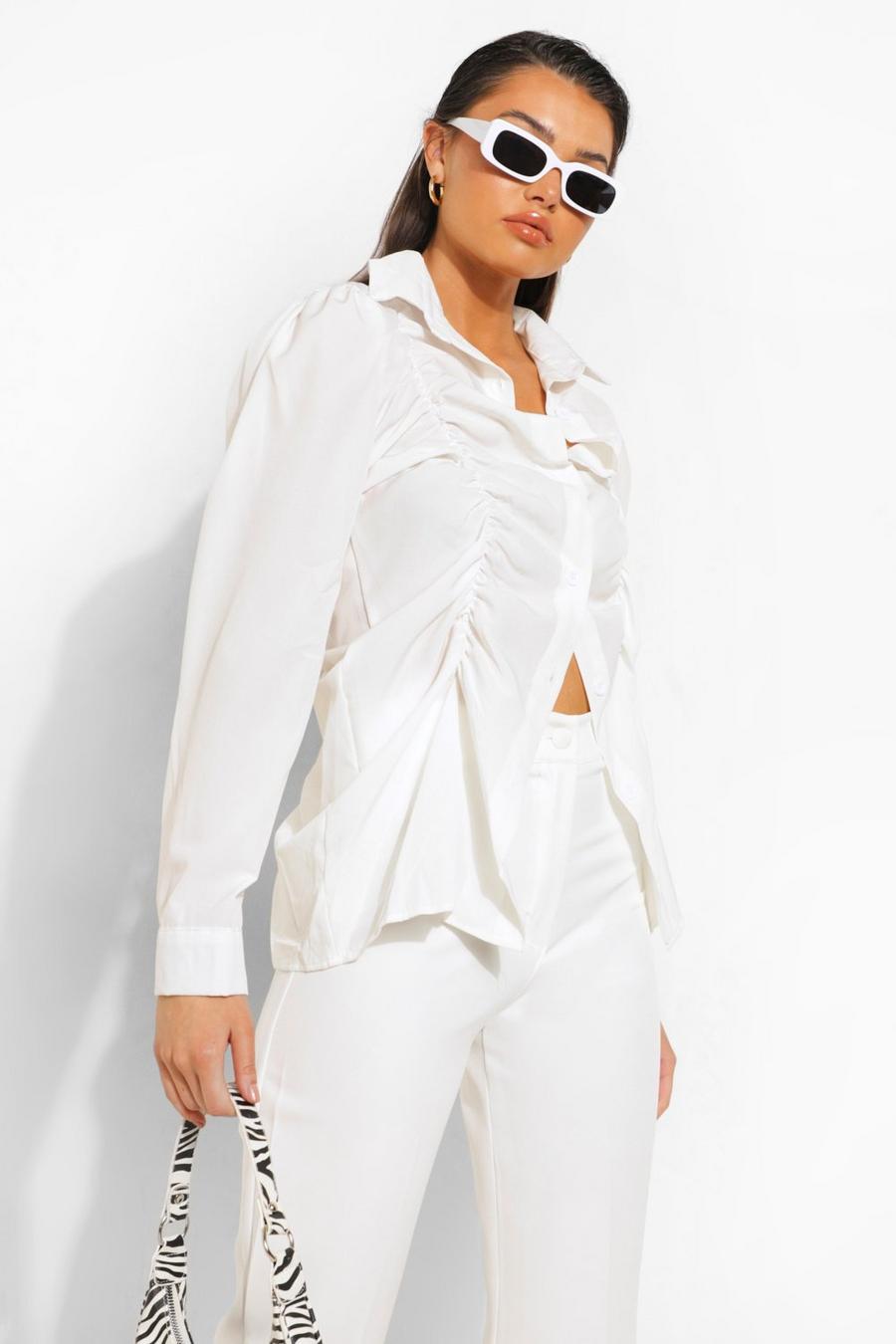 Ivory Ruched Front And Back Shirt image number 1