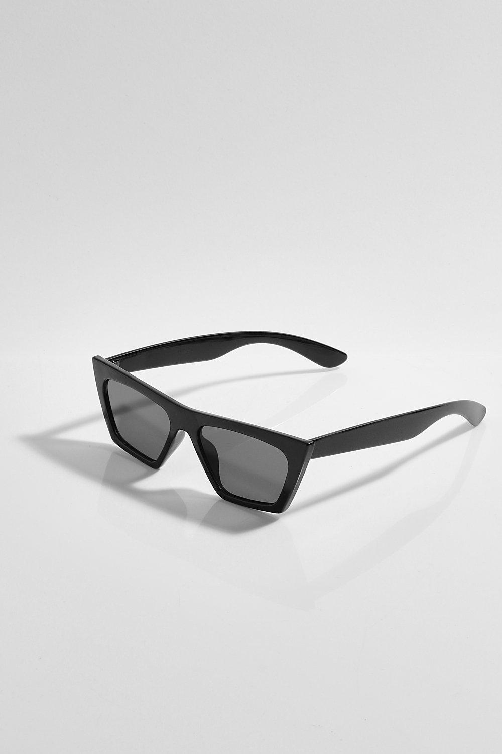 Gafas de sol estilo ojos de gato cuadradas completamente negras