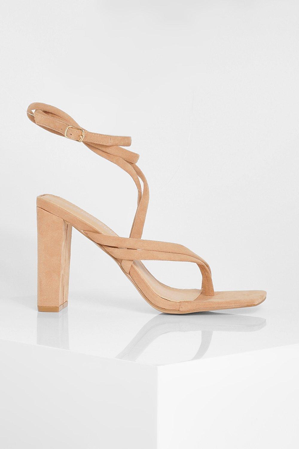 Nude suede best sale strappy heels