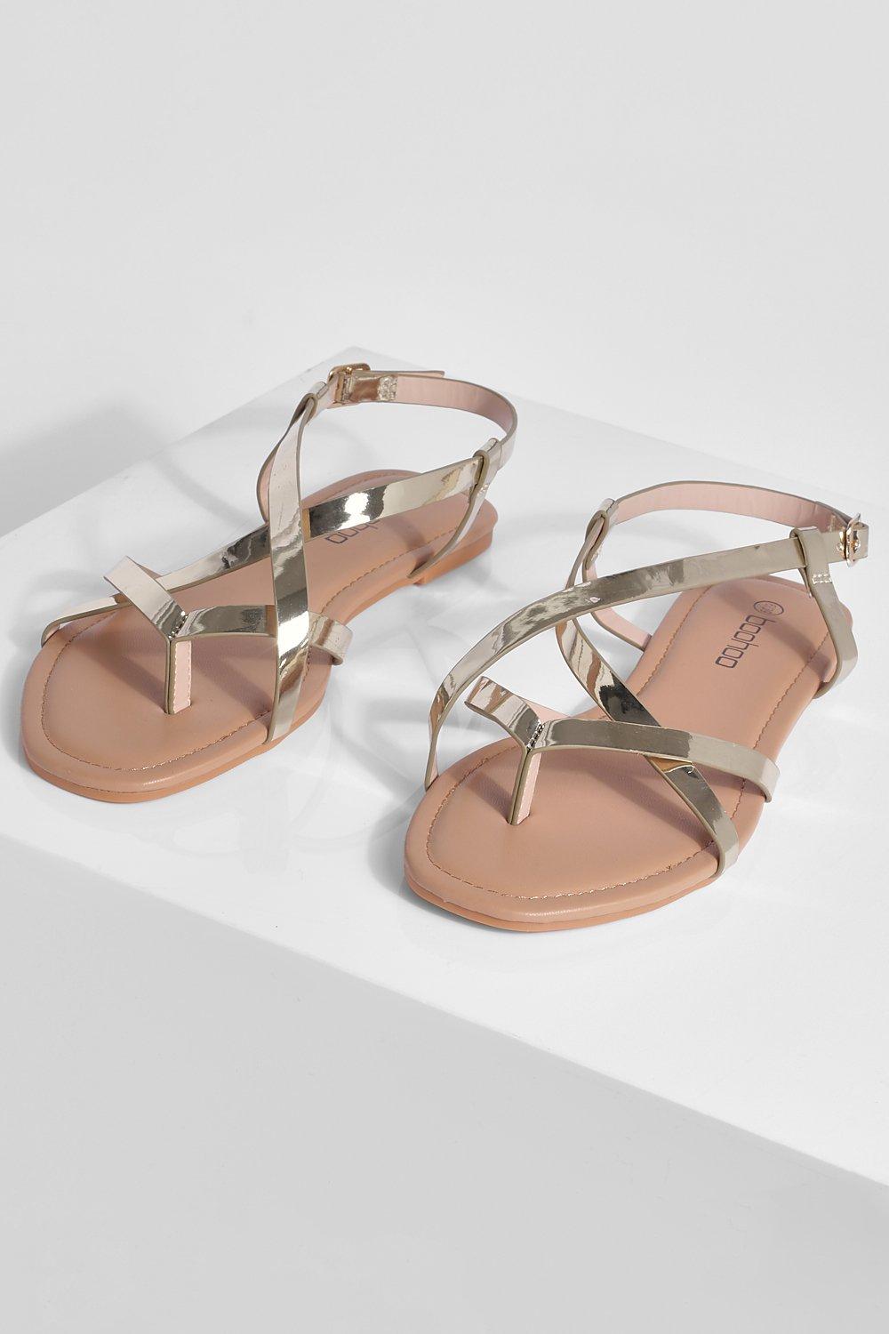 gold strappy sandals wide width