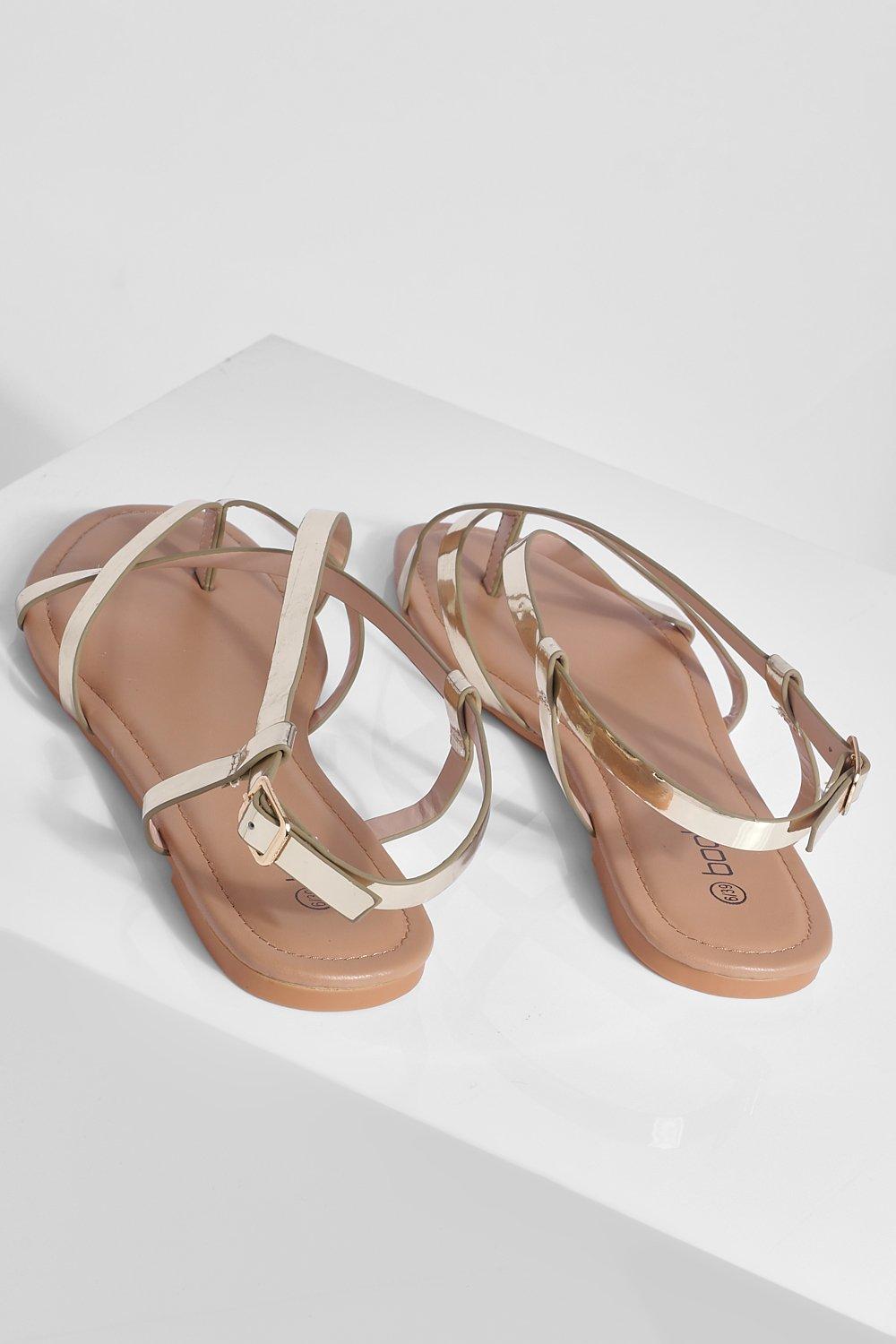 gold strappy sandals wide width