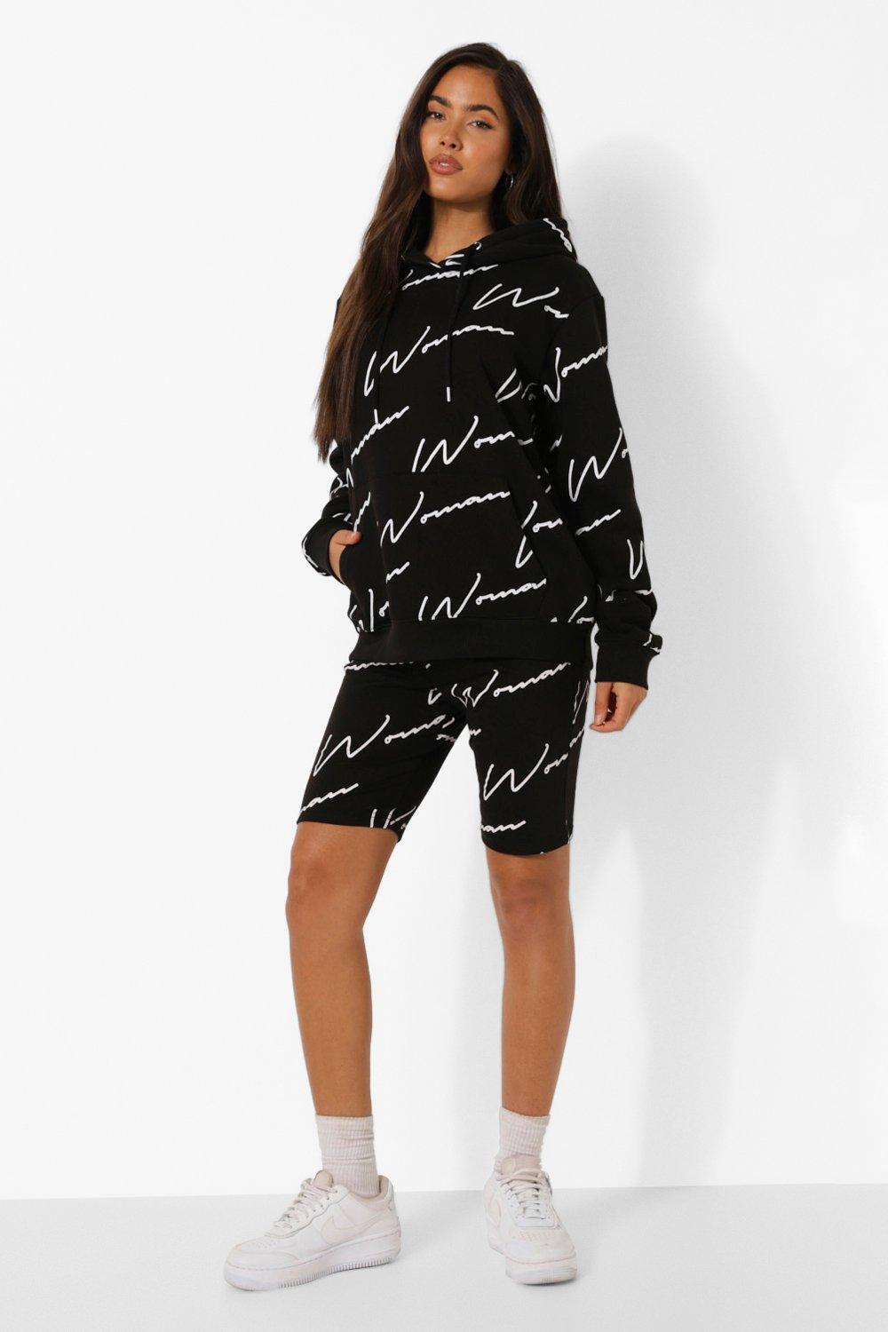Woman All Over Print Cycle Short Tracksuit boohoo USA