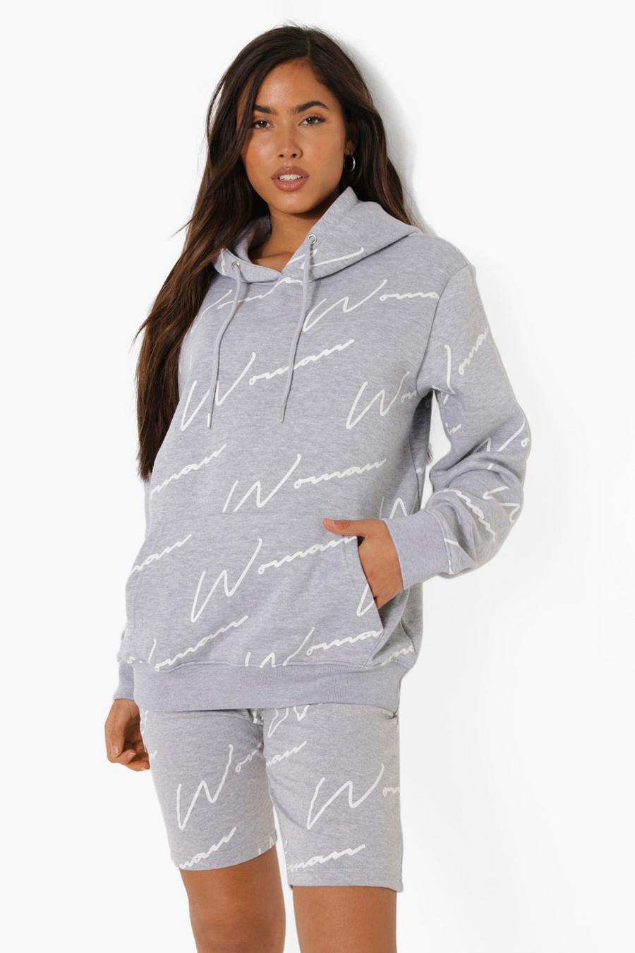Grey Woman All Over Print Cycle Short Tracksuit image number 1