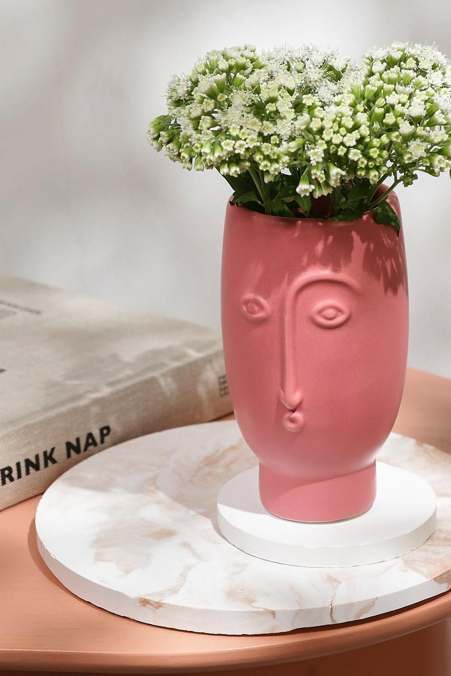 Mini vase en forme de visage, Rouge image number 1
