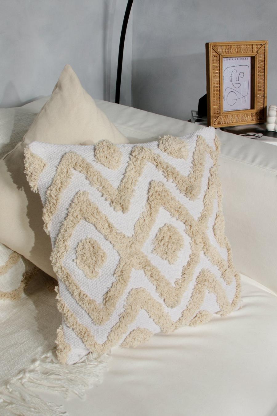 Natural beige Blanca Tufted Diamond Cushion image number 1