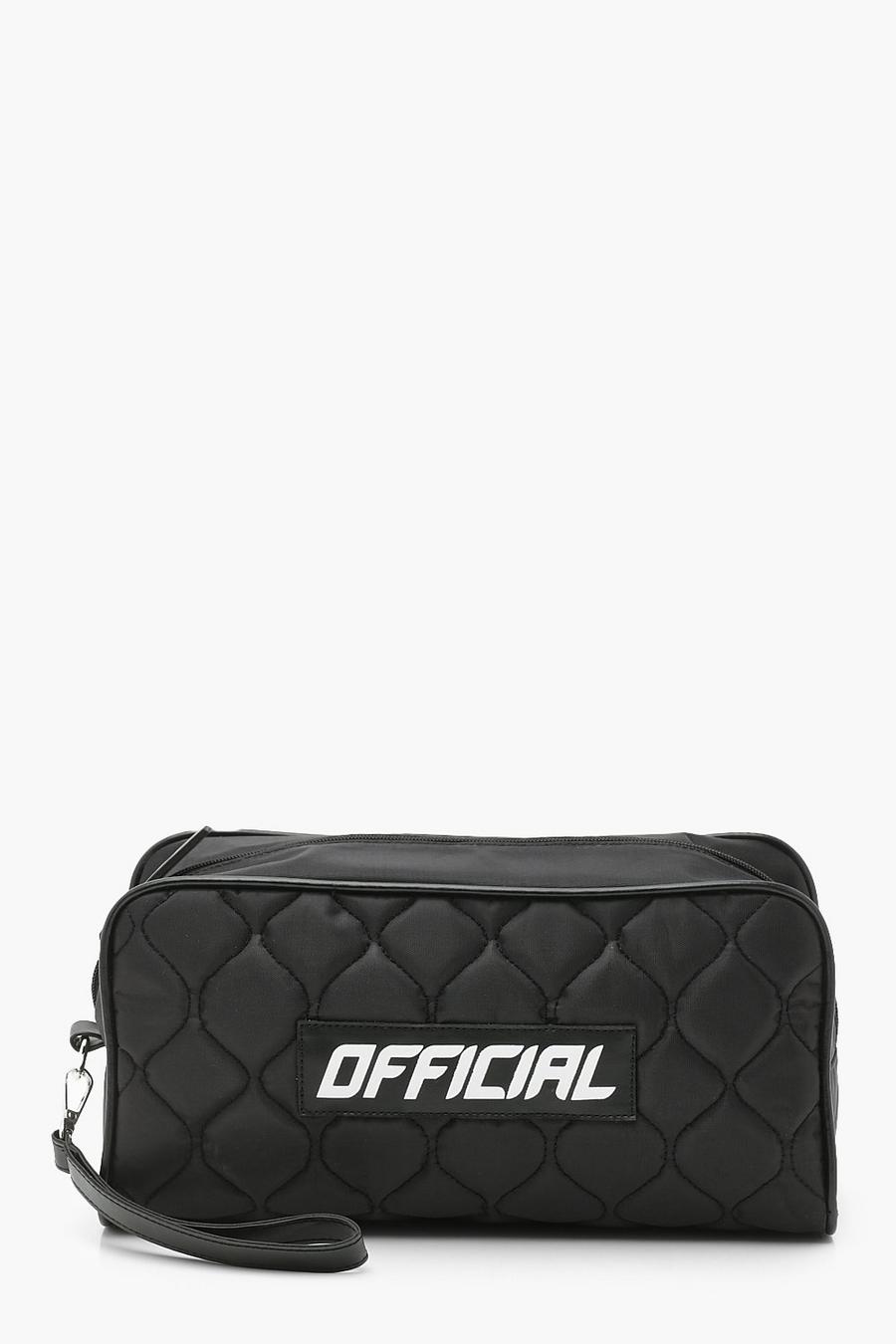 Black Official Sports Quilted Toiletry Bag image number 1