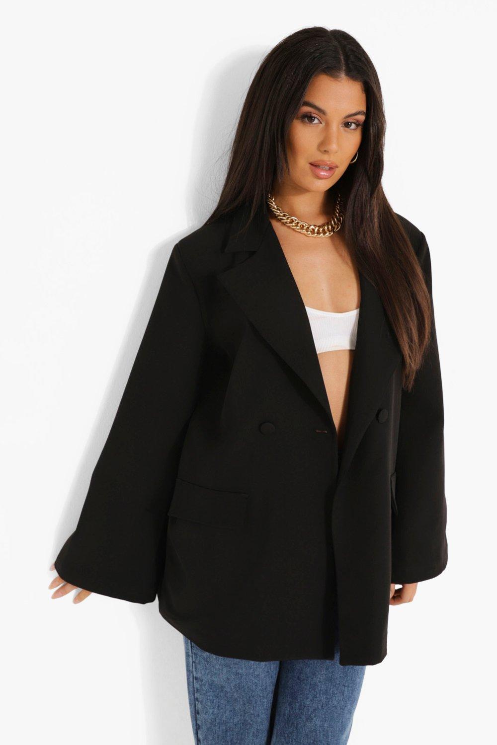 Flared Sleeve Tailored Blazer boohoo NO