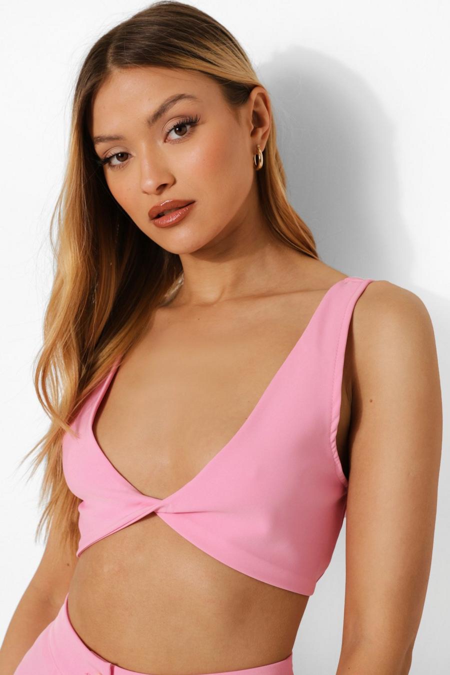 Bralette con nudo frontal, Rosa image number 1
