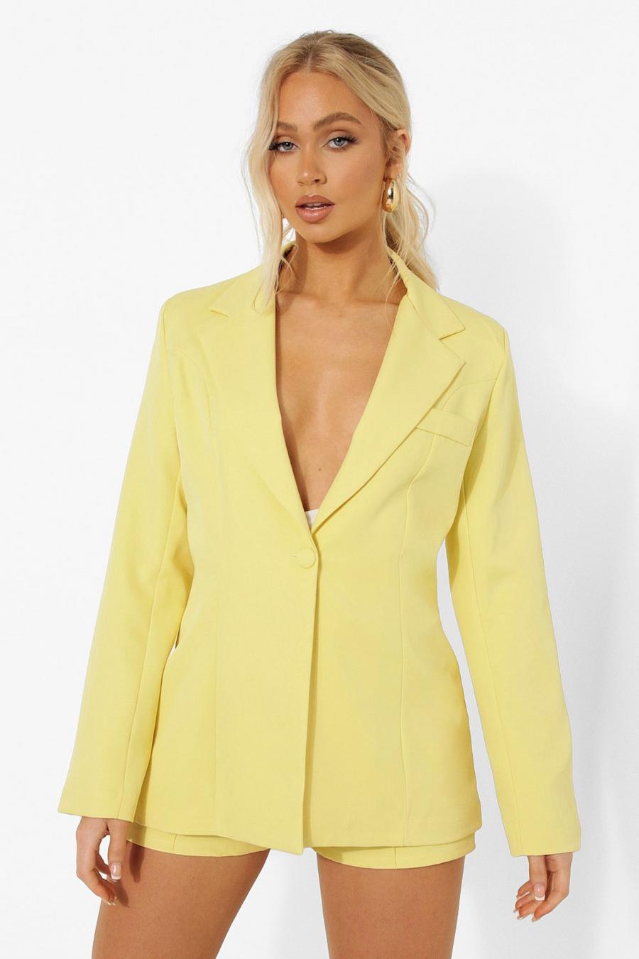 Lemon Fitted Tailored Blazer