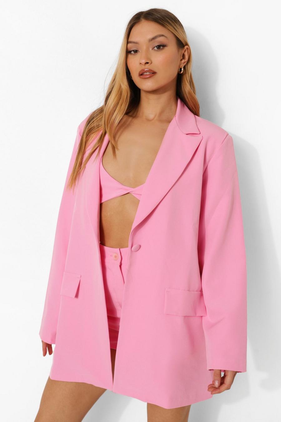 Pink Relaxed Fit Blazer image number 1