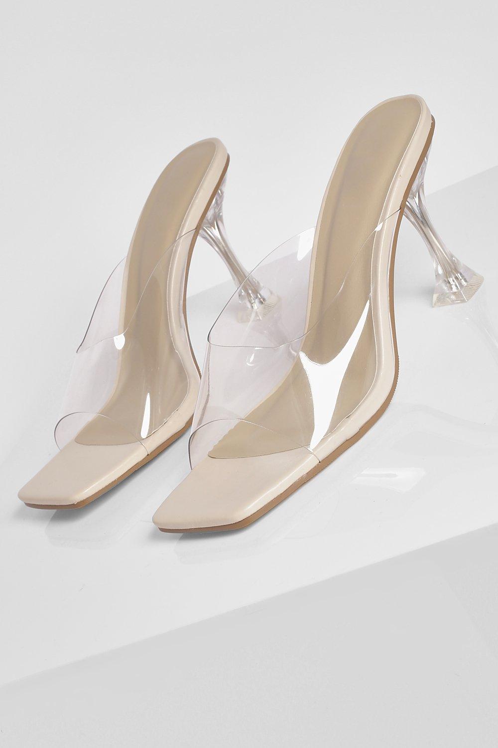 Clear perspex clearance mules