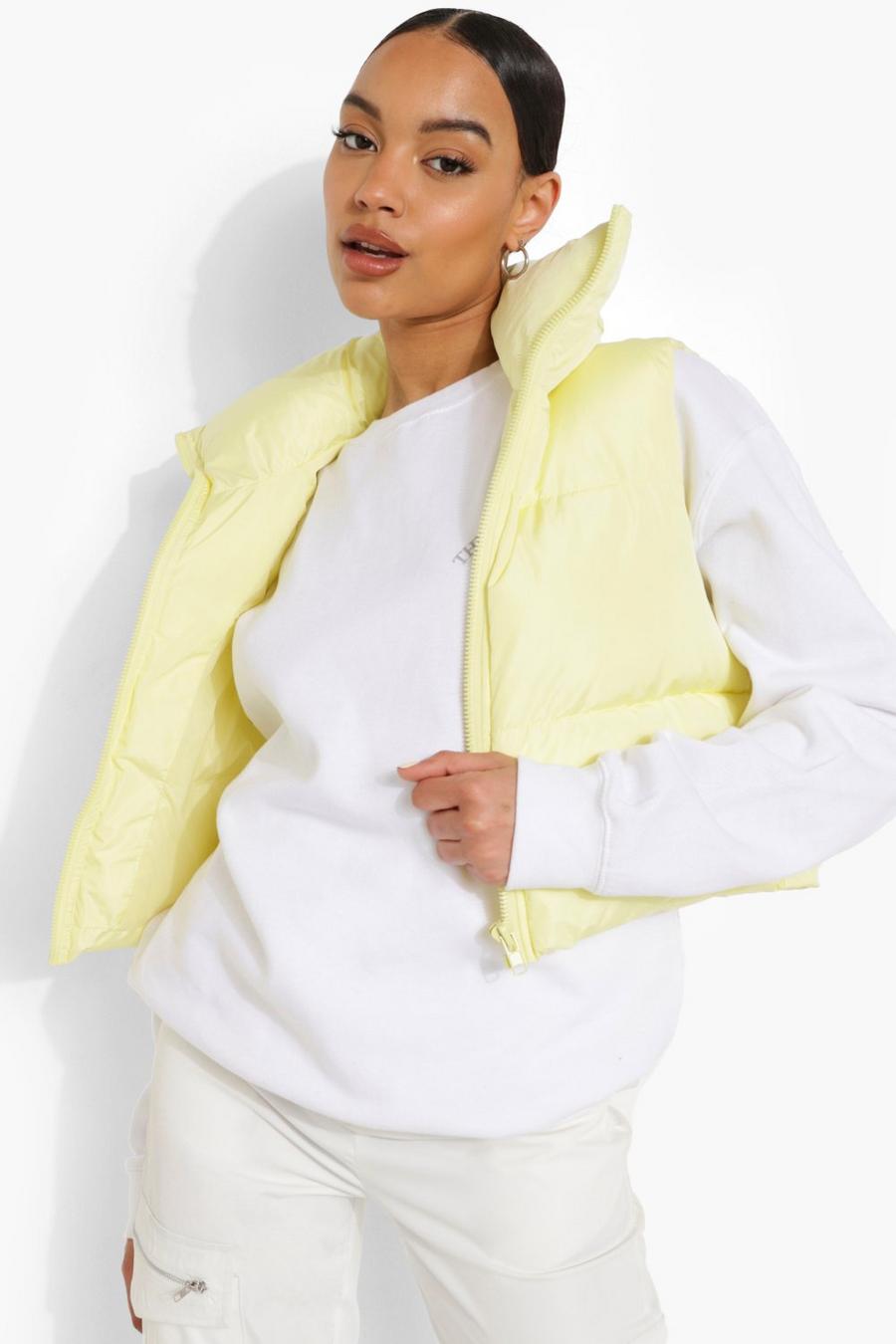 Yellow Pastel Funnel Neck Gilet image number 1