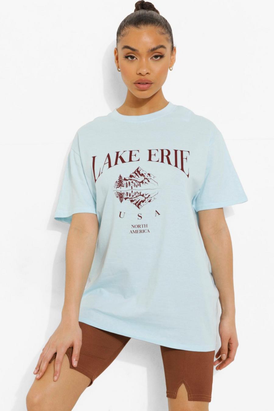 Light blue Lake Erie Oversize t-shirt image number 1
