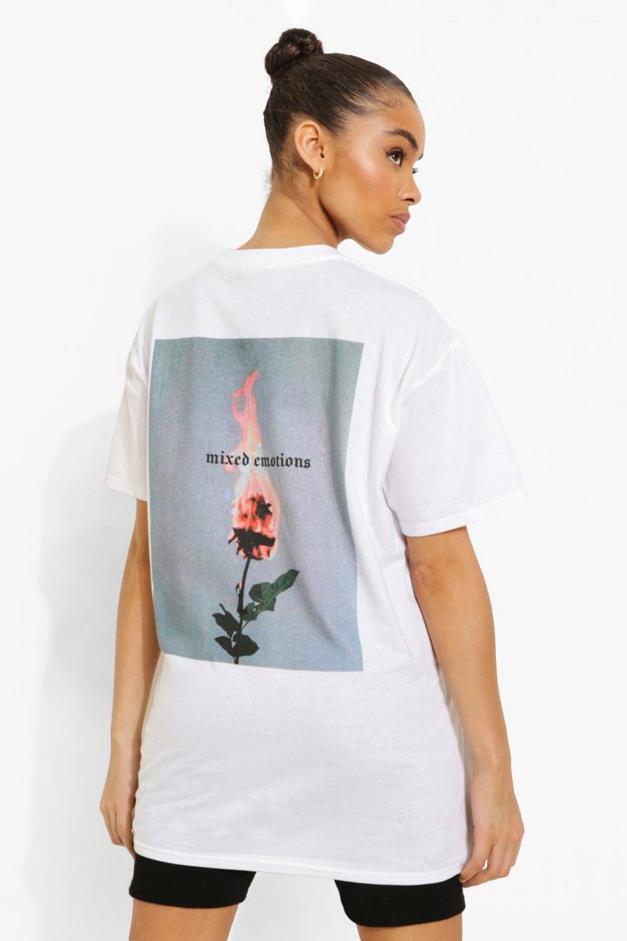 White Printed Oversized T-shirt image number 1