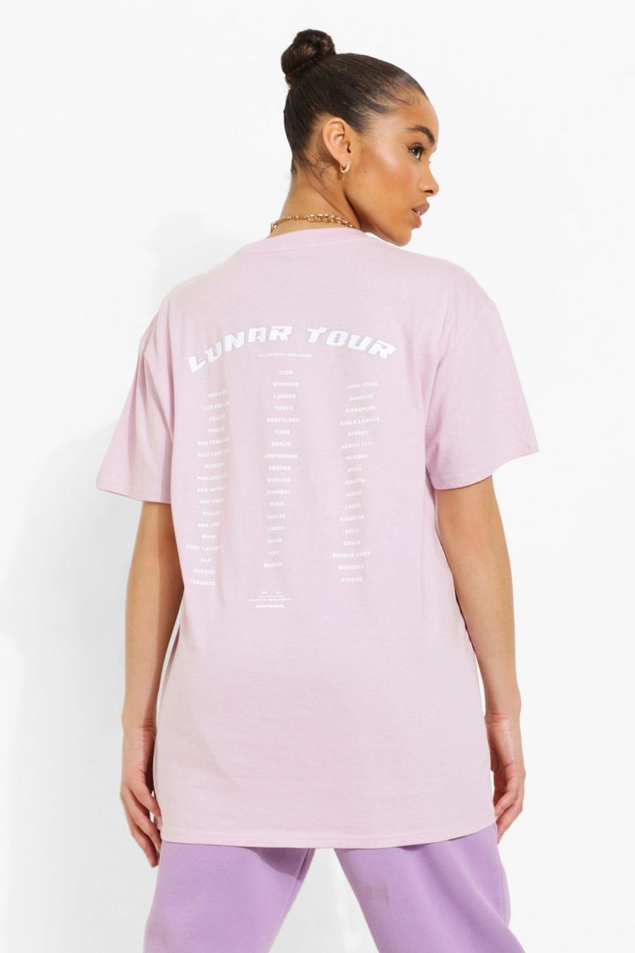 Lilac Oversize t-shirt med tryck bak image number 1