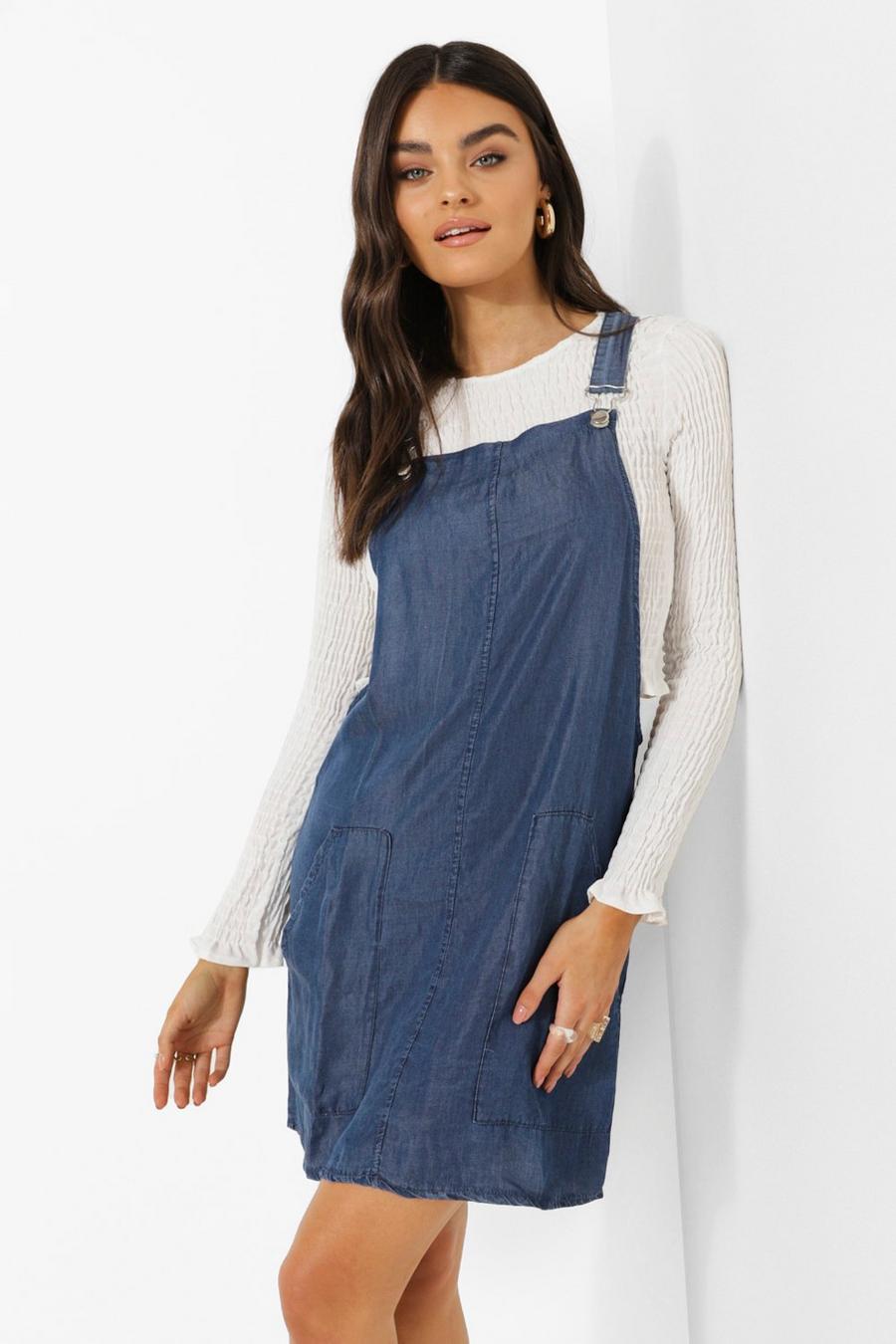 Mid blue Chambray Overall Dress image number 1