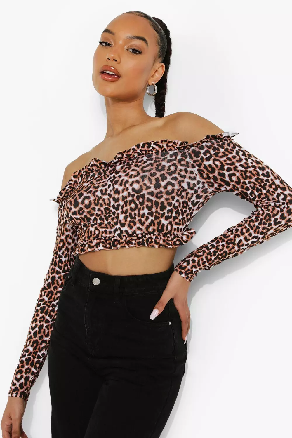 Leopard best sale bardot top