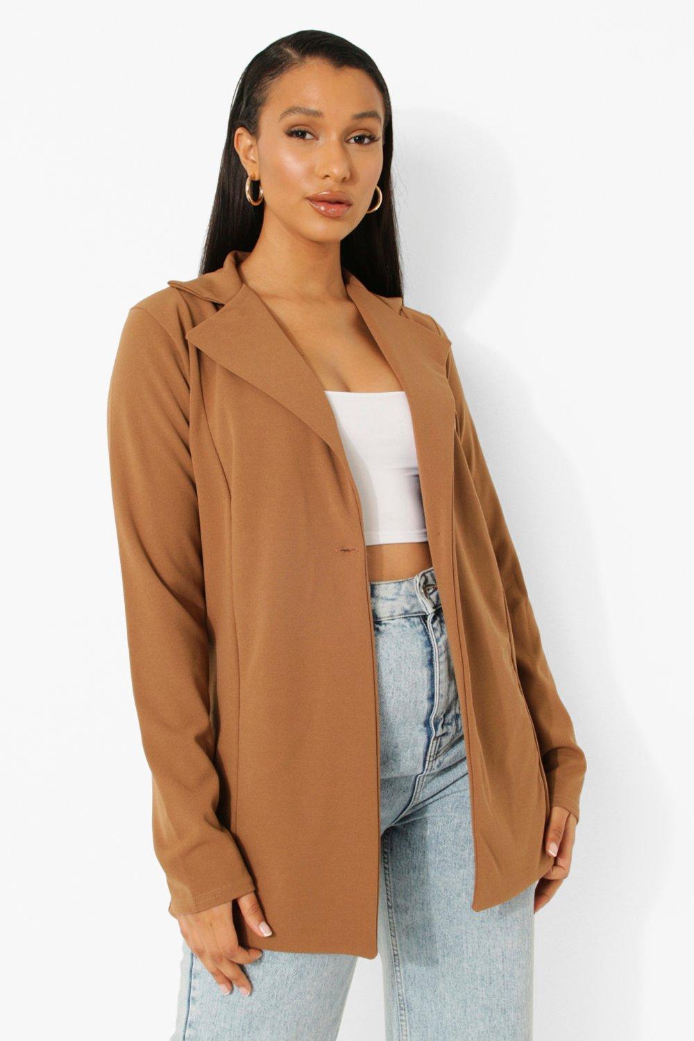 Camel boyfriend blazer hotsell