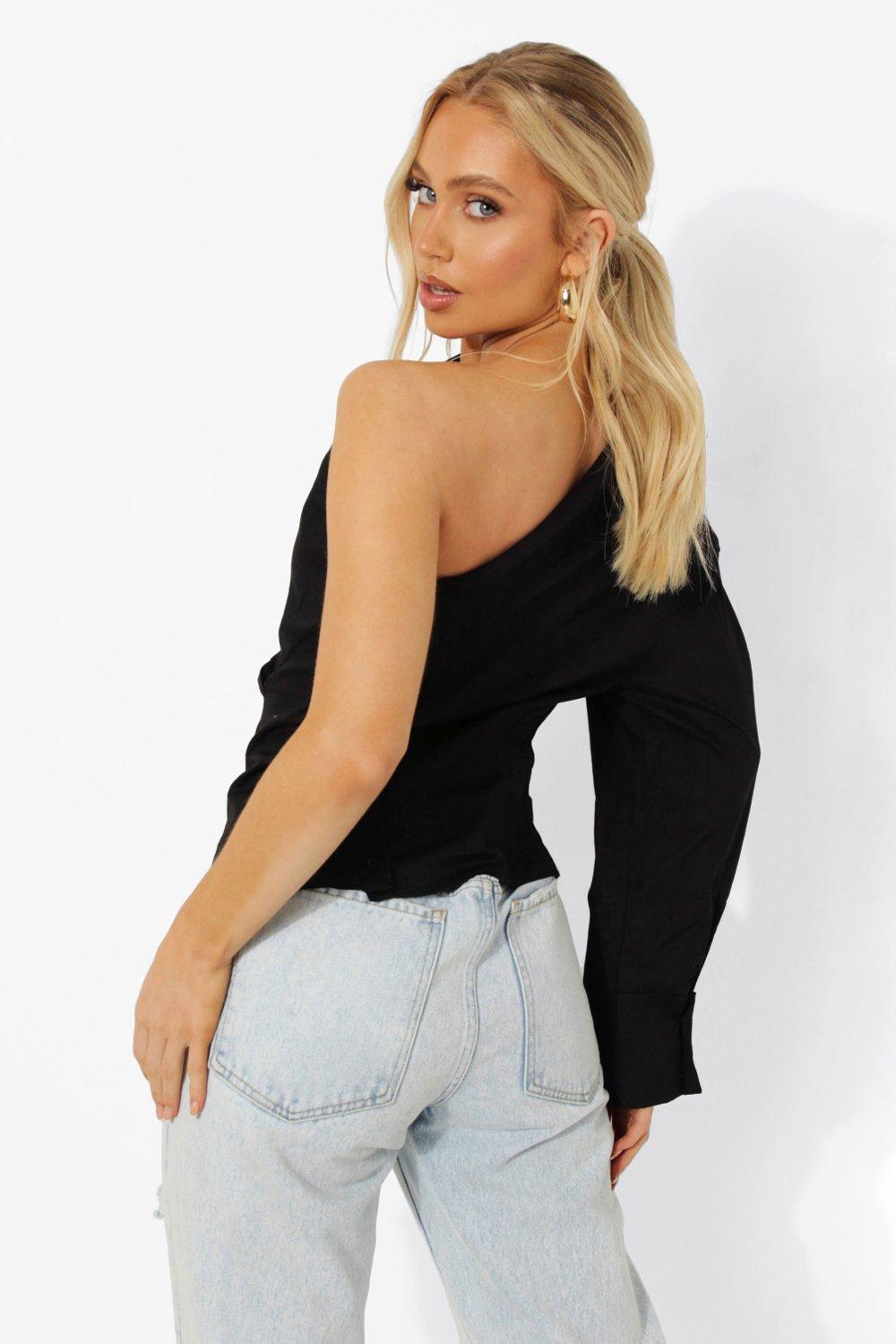 Boohoo one shoulder online top